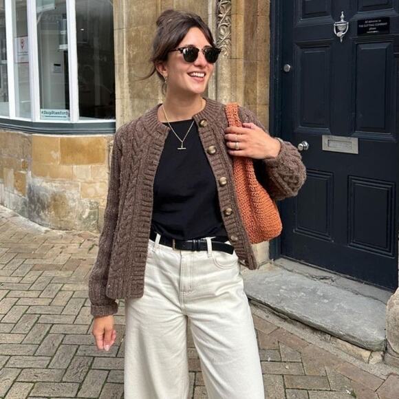 La Maille Sezane Andina Jumper in Heather Brown Size S✨ - Picture 7 of 15